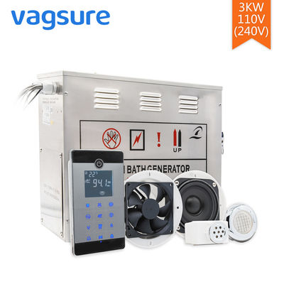 IPX5 กันน้ำเครื่องกำเนิดไอน้ำ 3kw, เครื่องกำเนิดไอน้ำซาวน่า CE อนุมัติ